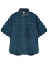Jil Sander Plus Denim Cotton Cropped Shirt Blue