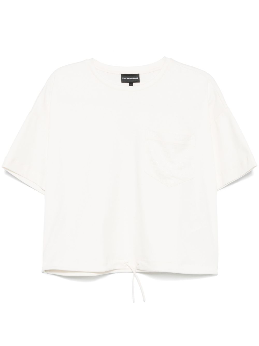 Emporio Armani Cropped T-shirts avec logo White
