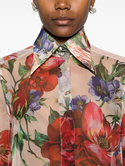 Dolce &amp; Gabbana Floral Shirt In Powder 