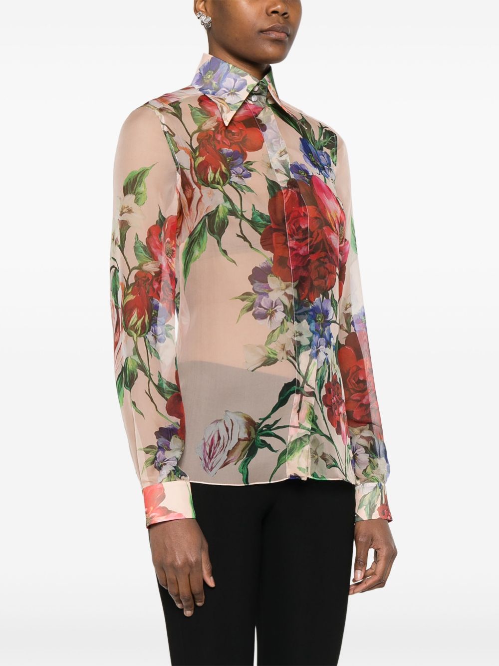 Dolce &amp; Gabbana Floral Shirt In Powder 