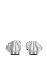 Carel Paris Eloise Silver-Tone Leather Ballet Flats Silver