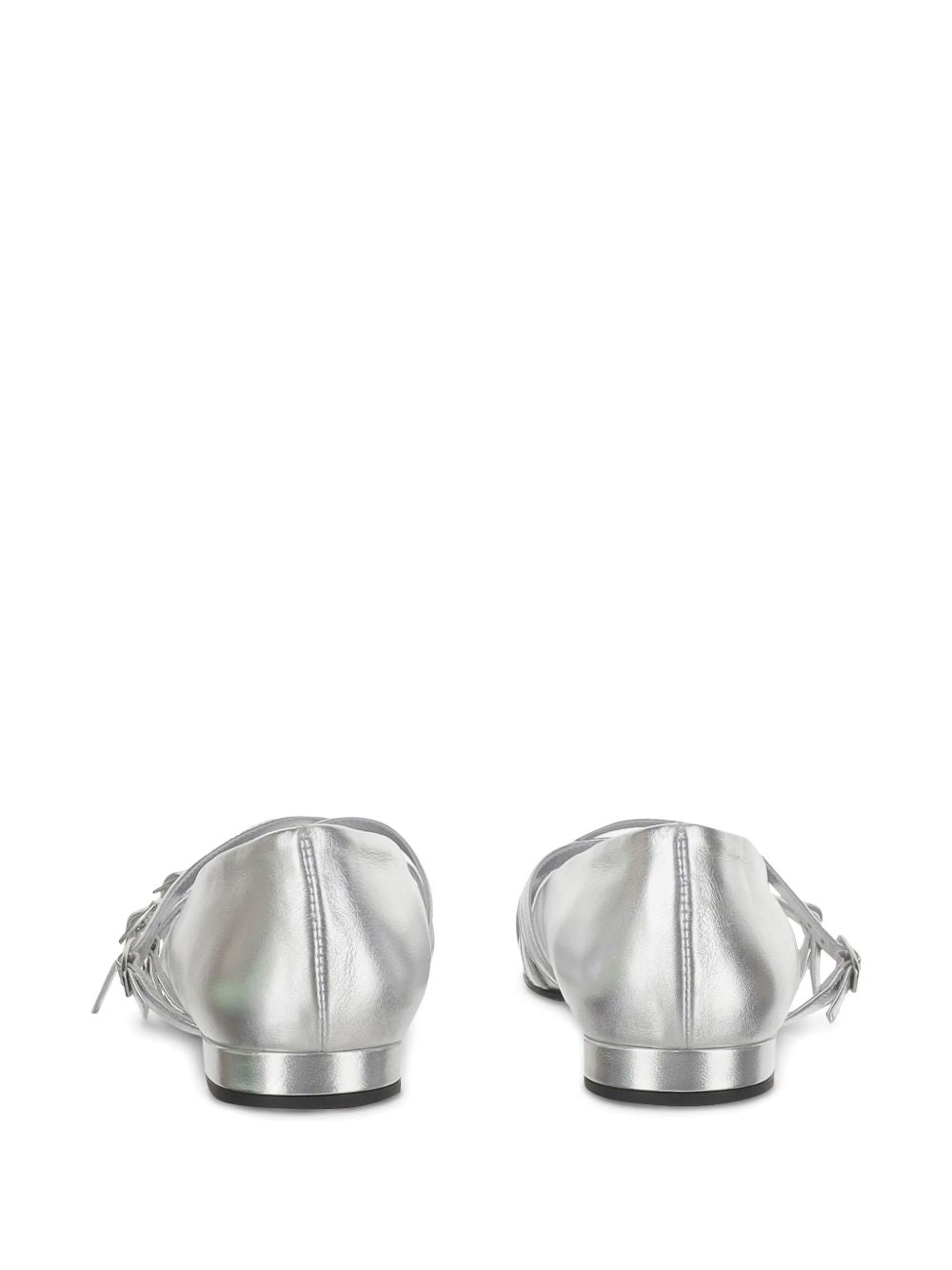 Carel Paris Eloise Silver-Tone Leather Ballet Flats Silver