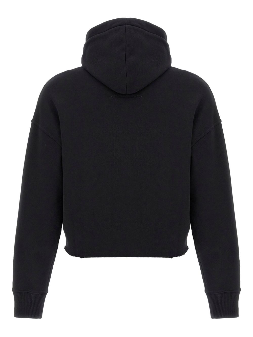 Givenchy Logo Cotton Cropped Hoodie Black