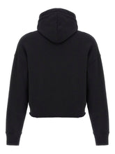 Givenchy Logo Cotton Cropped Hoodie Black