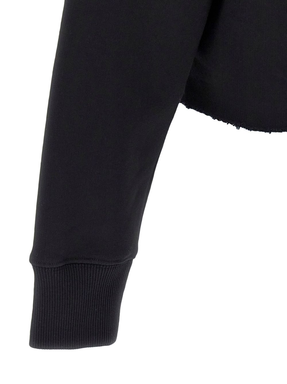 Givenchy Logo Cotton Cropped Hoodie Black