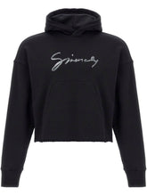 Givenchy Logo Cotton Cropped Hoodie Black