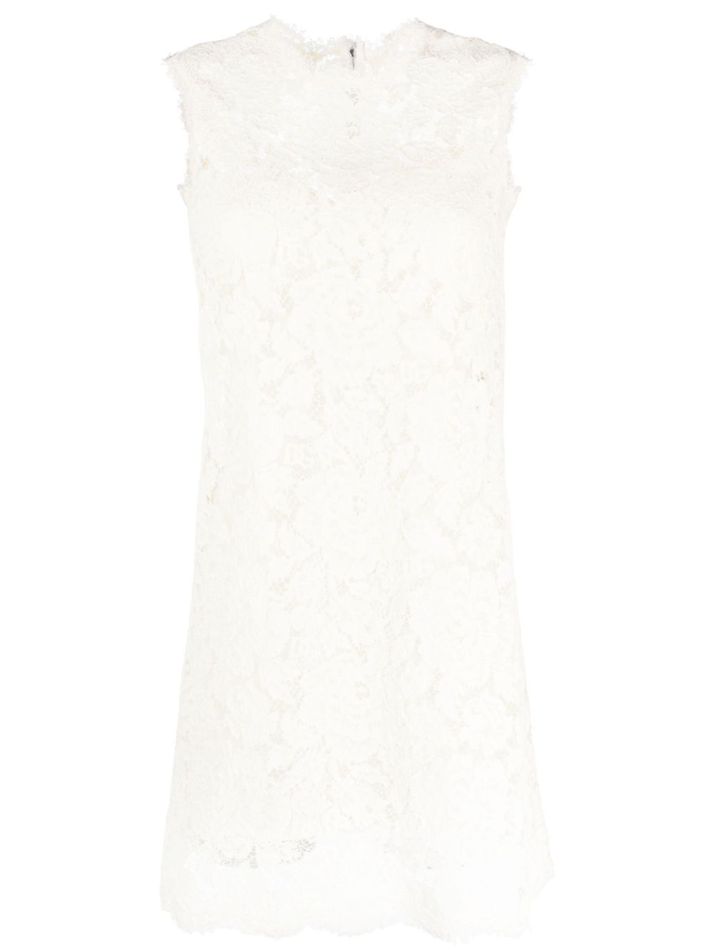 Dolce & Gabbana Guipure Lace Sleeveless Mini Dress White