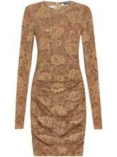 Dolce & Gabbana Lace Floral Stretch Short Dress Beige beige
