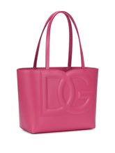 Dolce & Gabbana DG Logo Small Calf Leather Shopping Bag Pink