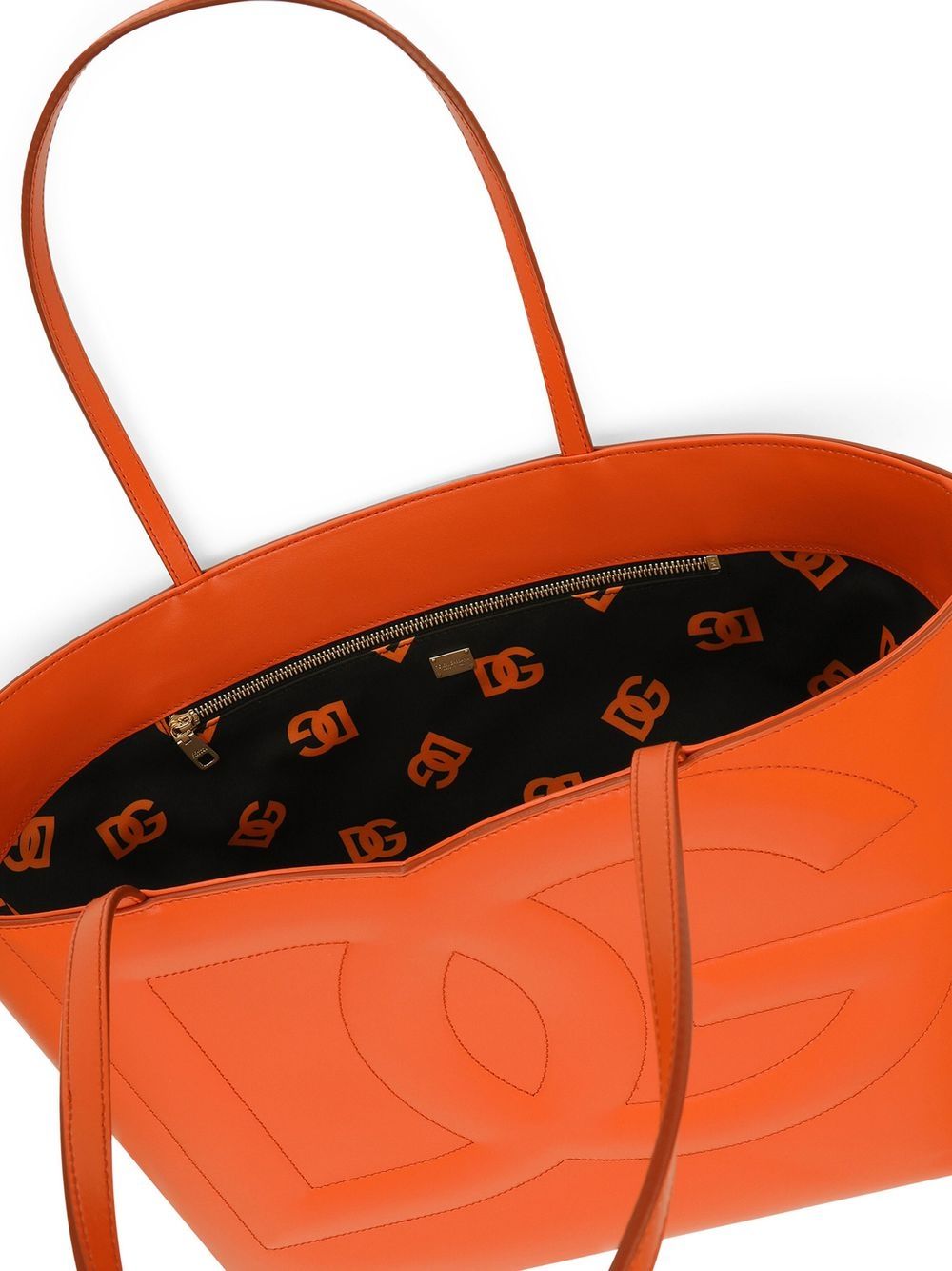 Dolce &amp; Gabbana DG Logo Medium Orange Shopping Bag Orange