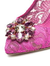 Dolce & Gabbana Belucci Taormina Lace 90mm Crystal-Embellished Pumps Fuchsia