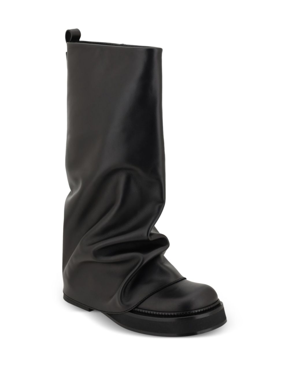 The Attico Robin Leather Combat Boots Black