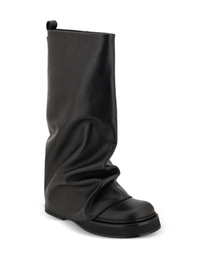 The Attico Robin Leather Combat Boots Black
