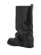 The Attico Robin Leather Combat Boots Black