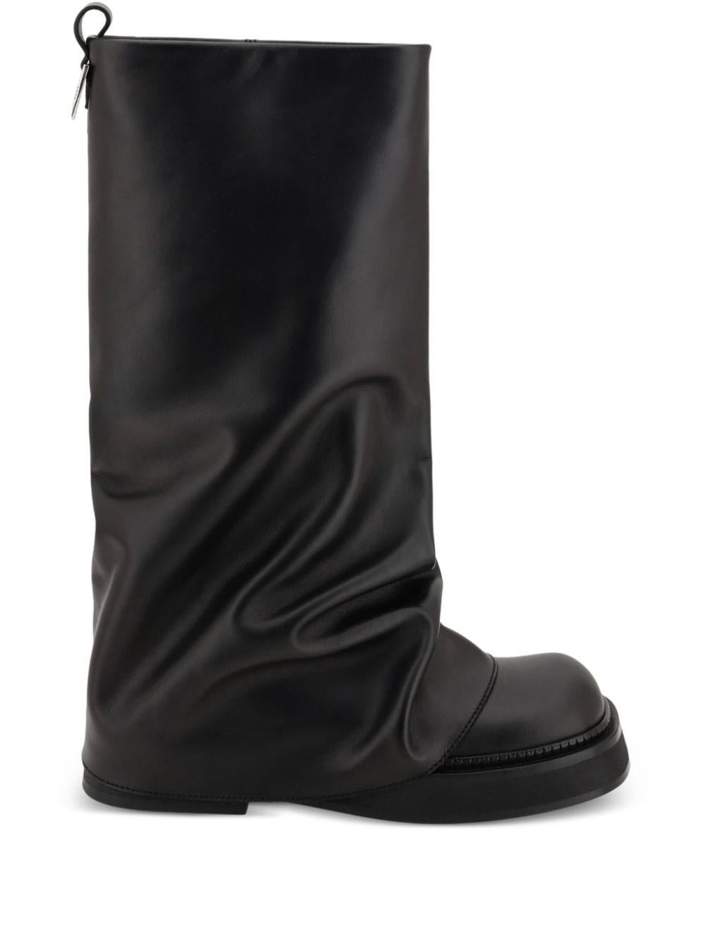 The Attico Robin Leather Combat Boots Black