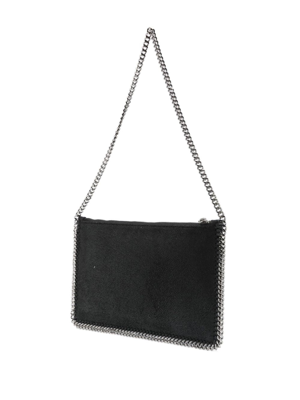 Stella McCartney Falabella Crackled Faux Suede Clutch Bag Black