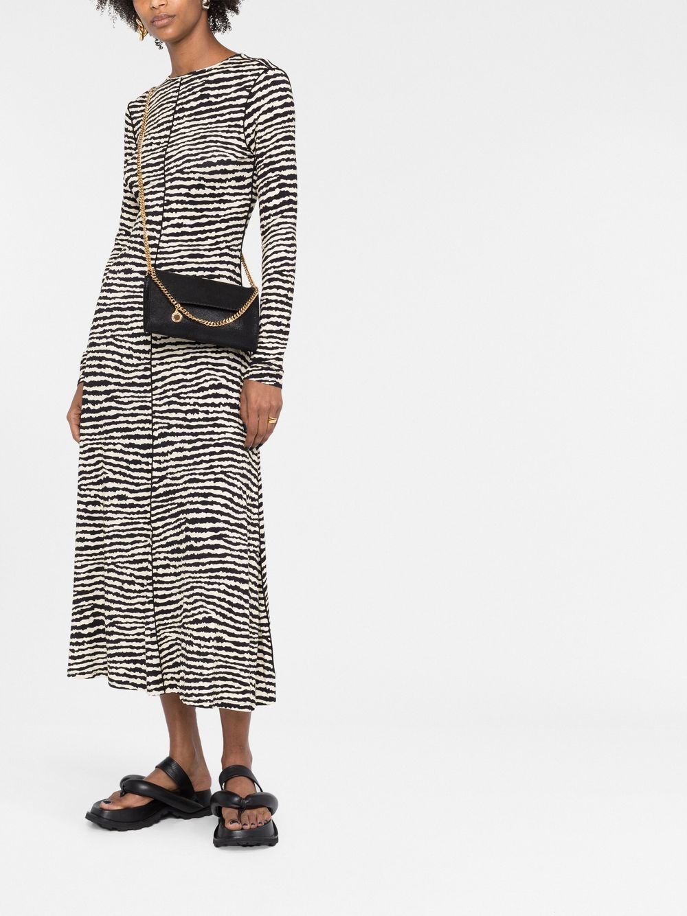 Stella McCartney Mini Falabella Chain-Trimmed Faux Leather Clutch Black