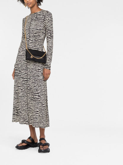 Stella McCartney Mini Falabella Chain-Trimmed Faux Leather Clutch Black
