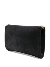 Stella McCartney Mini Falabella Chain-Trimmed Faux Leather Clutch Black
