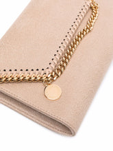 Stella McCartney Falabella Whipstitch-Trim Vegan Leather Wallet on Chain Beige beige