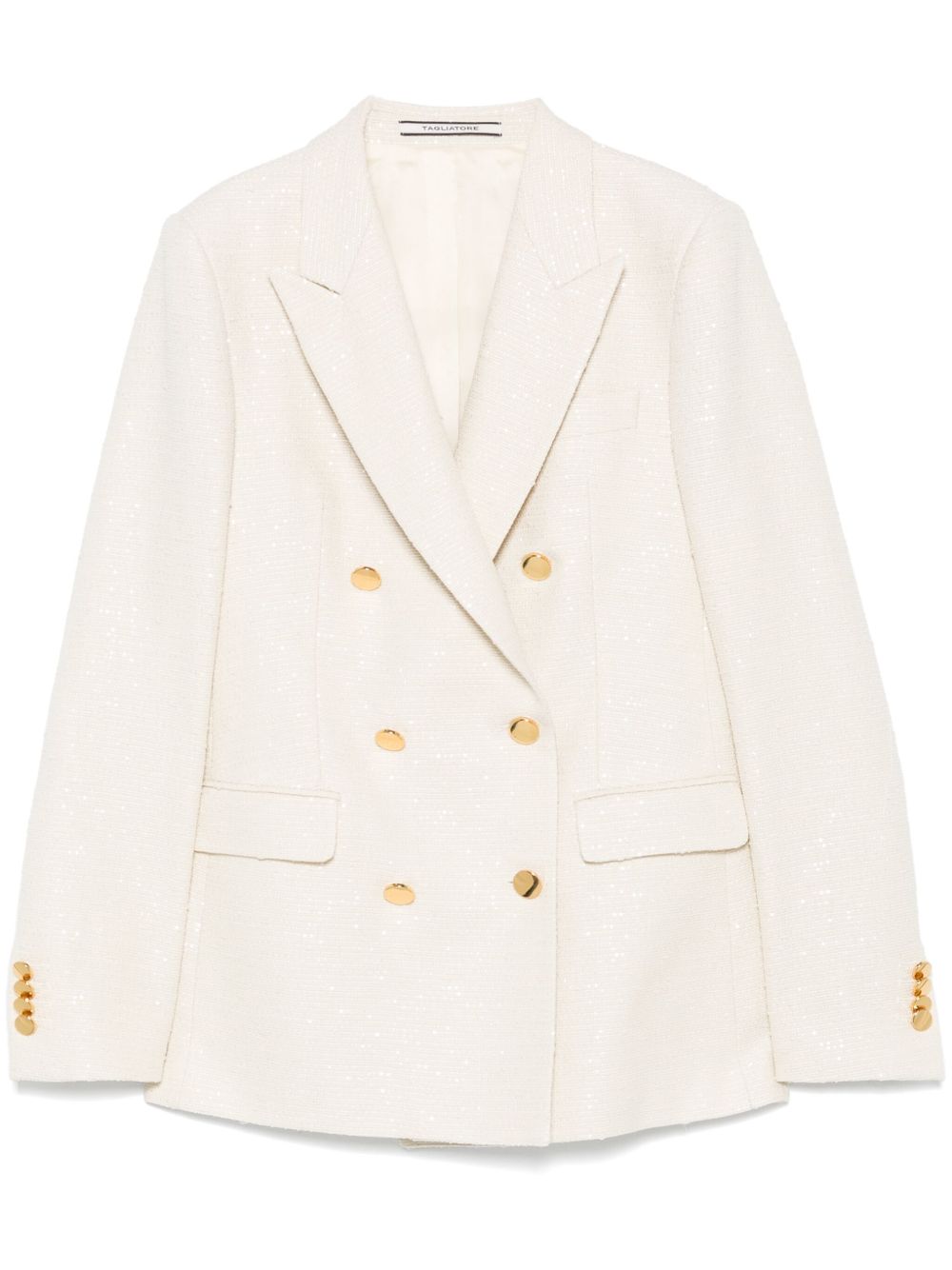 Tagliatore Double-Breasted Cotton-Blend Jacket Ivory