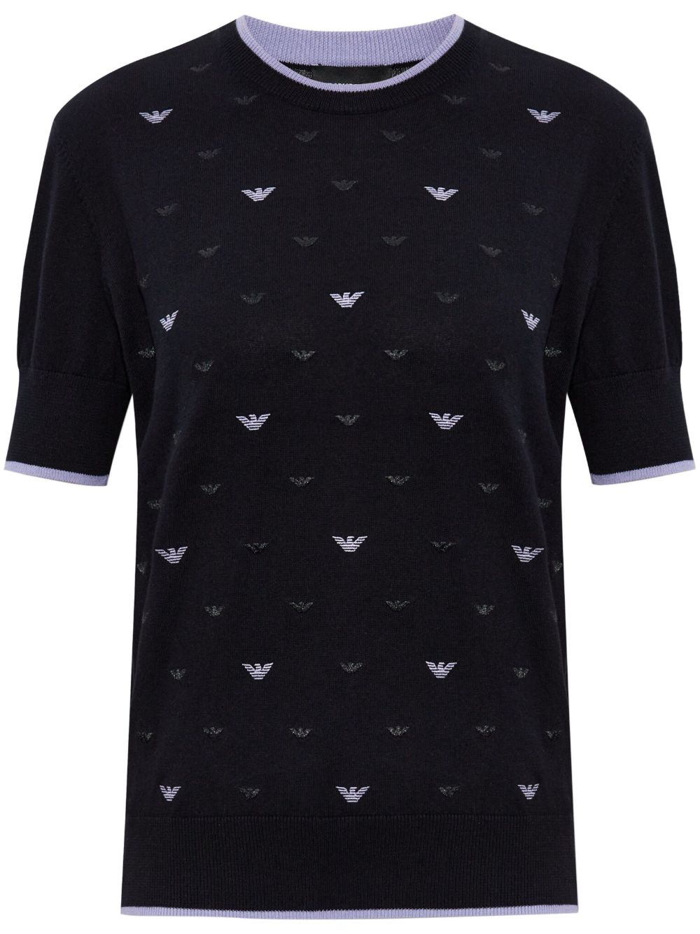 Emporio Armani Eagle-embroidered Sweaters Black