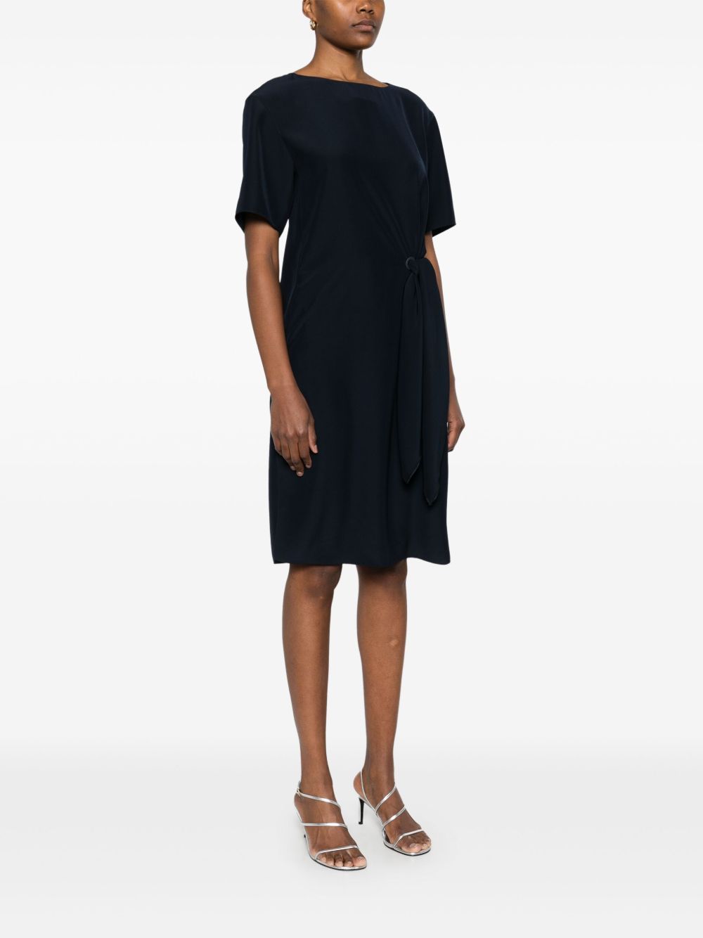 Emporio Armani Side-tie Mini Dress Blue