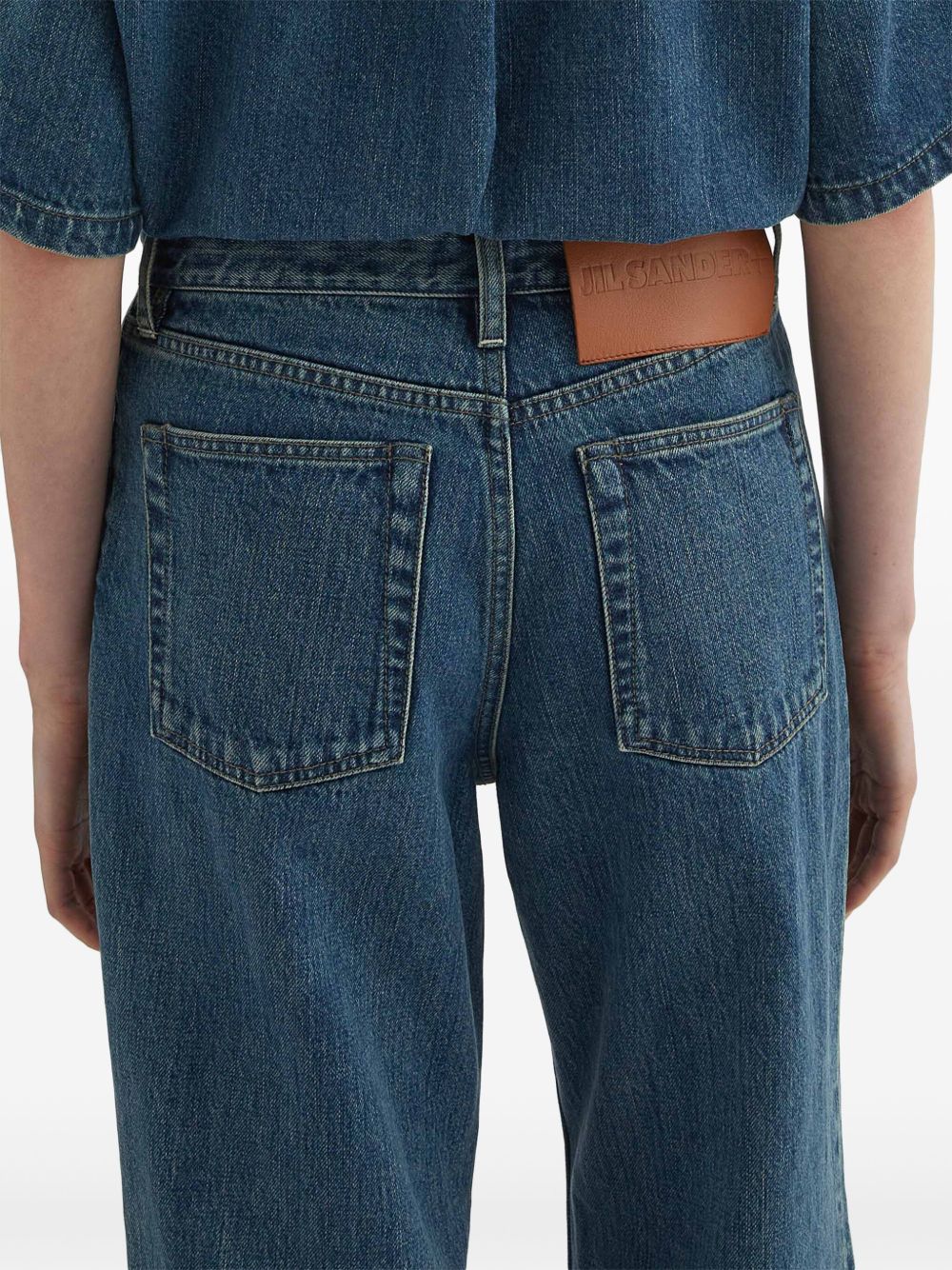 Jil Sander Plus Flared Denim Wide Jeans Blue