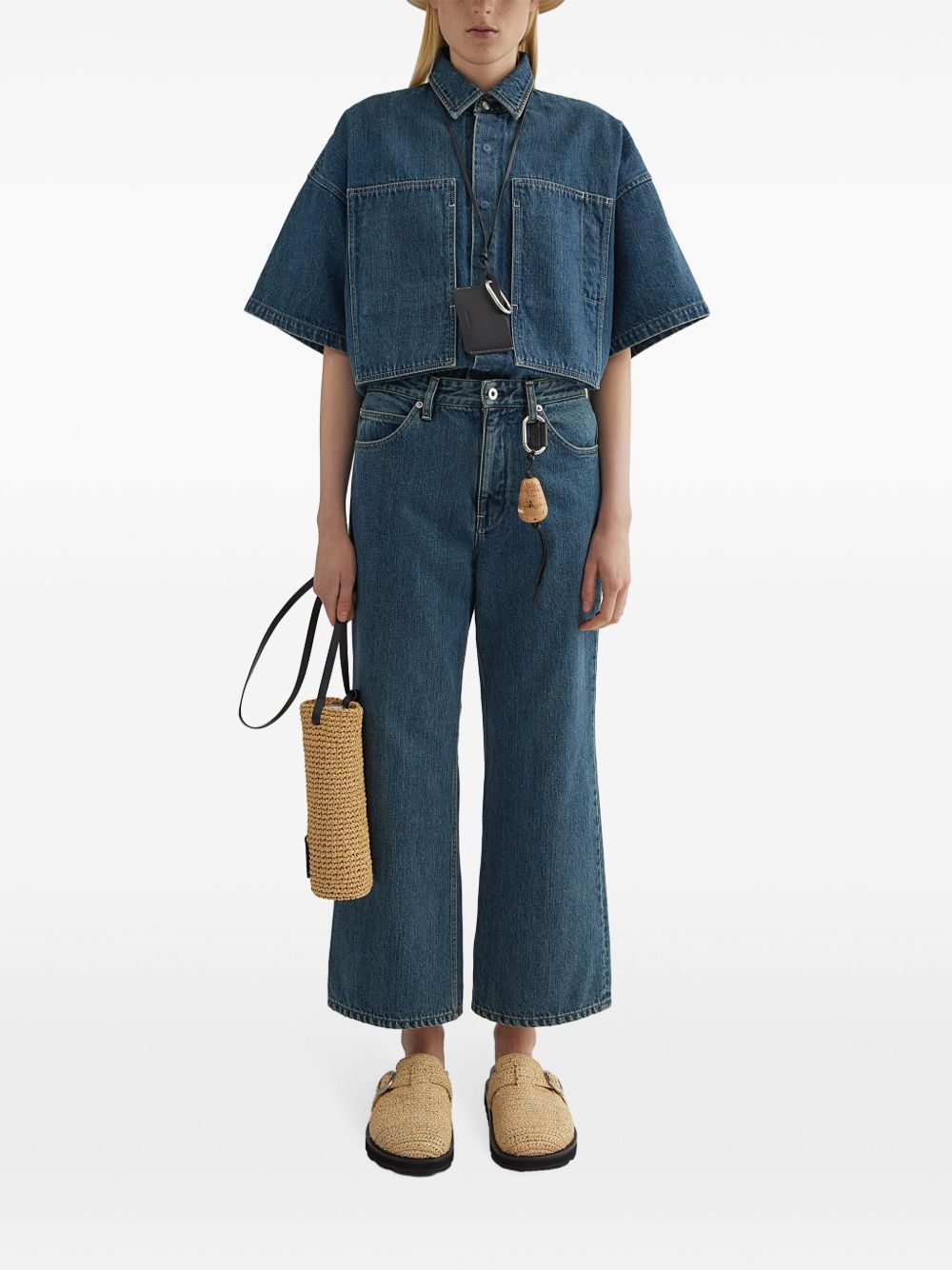 Jil Sander Plus Flared Denim Wide Jeans Blue