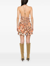 Isabel Marant Rozilda Abstract-Print Silk Flared Dress Orange