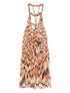 Isabel Marant Rozilda Abstract-Print Silk Flared Dress Orange