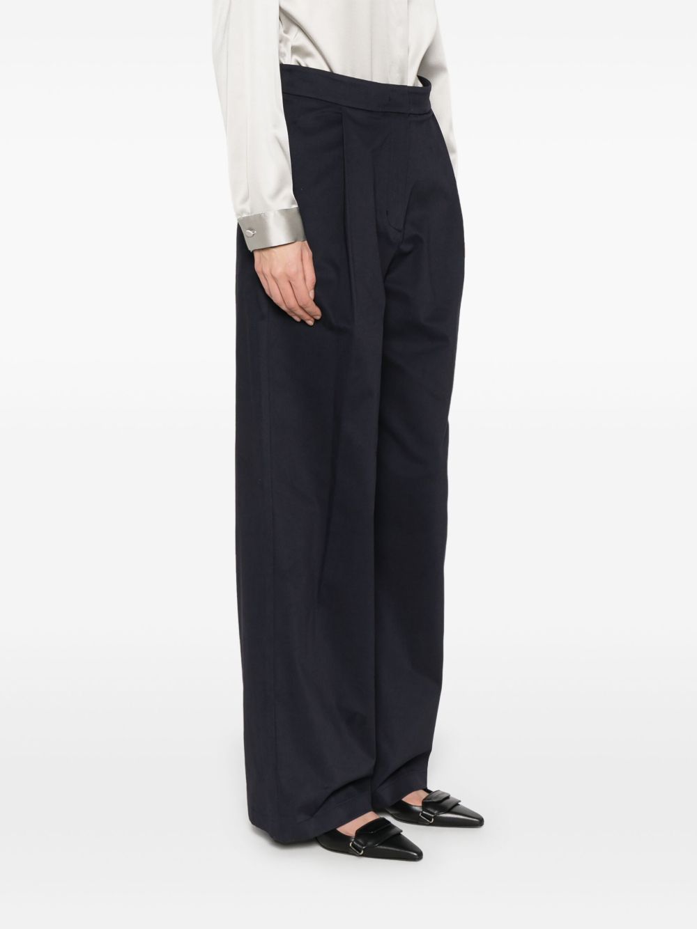 Emporio Armani Wide Leg Trousers Blue