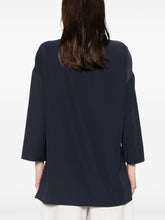 Emporio Armani Tech cady blouse with laser cutting Blue