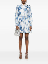 Alice + Olivia Junia Printed Mini Dress Clear Blue