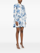 Alice + Olivia Junia Printed Mini Dress Clear Blue