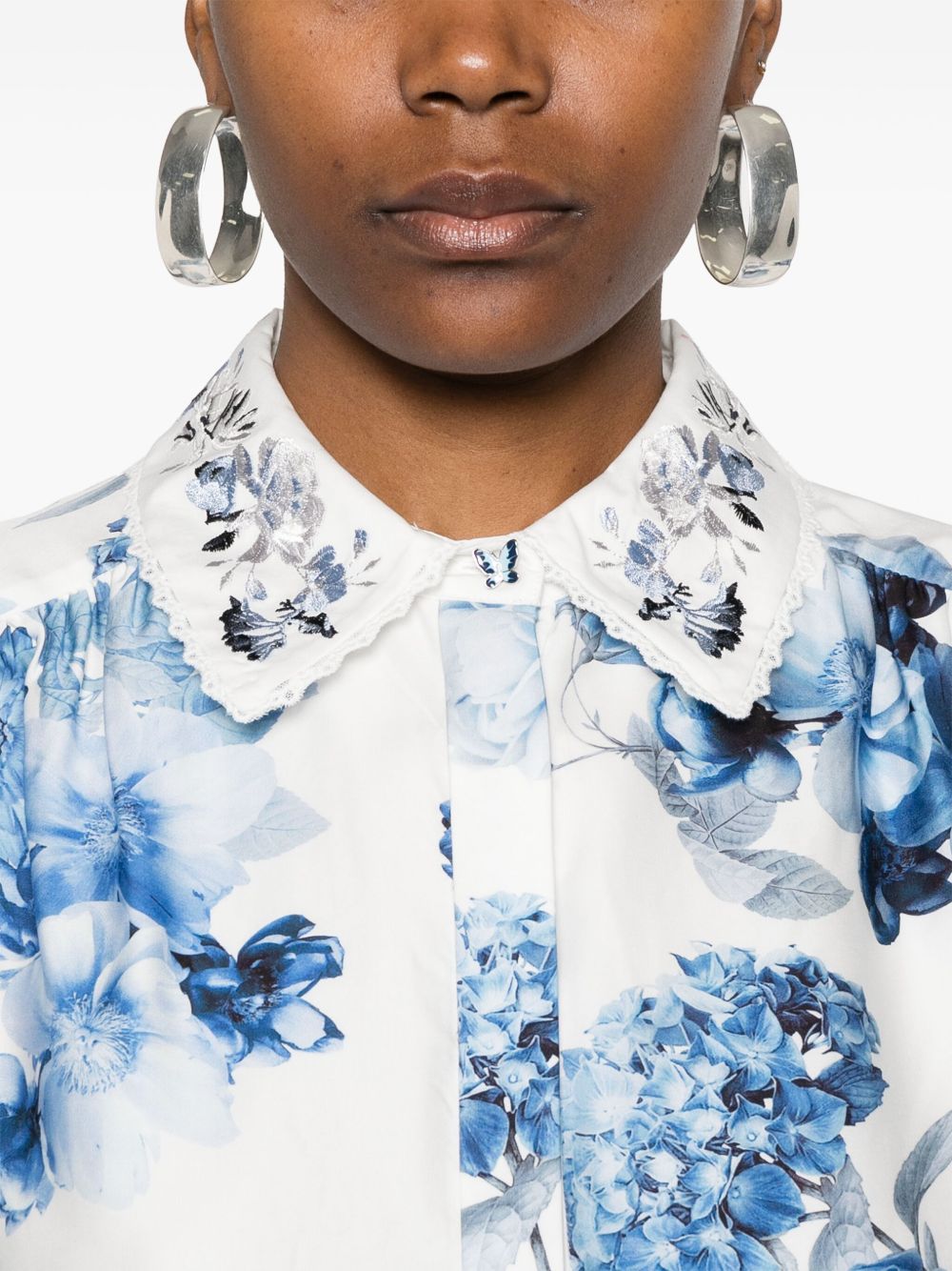 Alice + Olivia Junia Printed Mini Dress Clear Blue