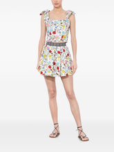 Alice + Olivia Floral Pleated Linen-Blend Mini Skirt Multicolour