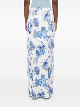 Alice + Olivia Stephine Floral-Print Long Skirt Clear Blue