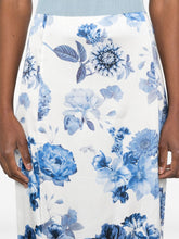 Alice + Olivia Stephine Floral-Print Long Skirt Clear Blue