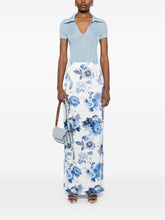 Alice + Olivia Stephine Floral-Print Long Skirt Clear Blue