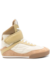 Chloé Kick Leather High-Top Sneakers Beige