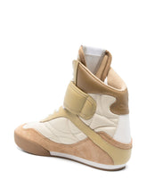 Chloé Kick Leather High-Top Sneakers Beige