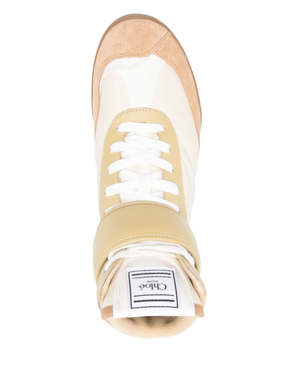Chloé Kick Leather High-Top Sneakers Beige