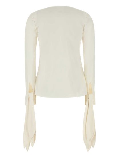 Givenchy Silk V-necked Top White