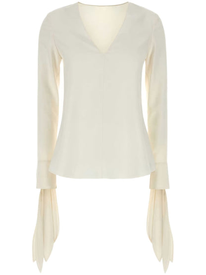 Givenchy Silk V-necked Top White