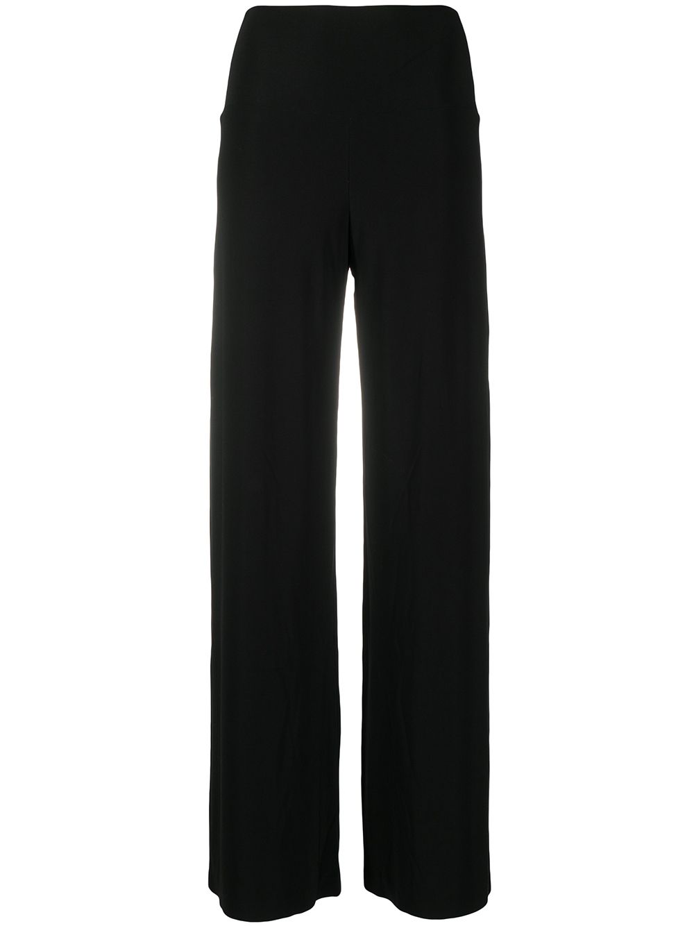 Norma Kamali Wide-Leg Stretch Jersey Trousers Black