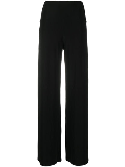 Norma Kamali Wide-Leg Stretch Jersey Trousers Black