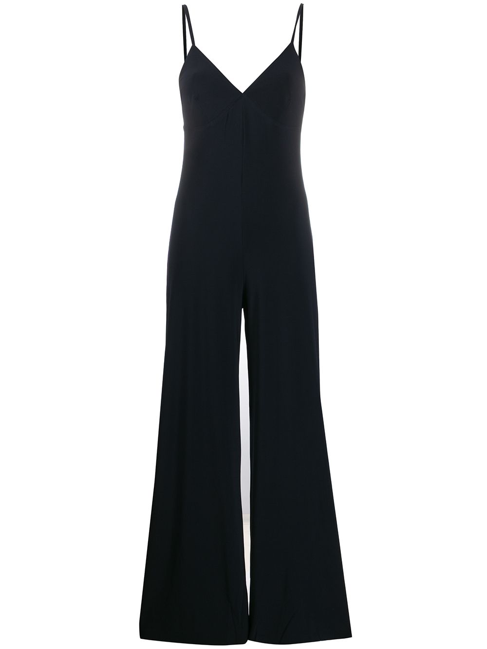 Norma Kamali Slip Wide-Leg Jersey Jumpsuit Blue