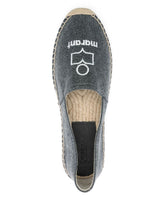 Isabel Marant Flat Black Cotton Espadrilles with Embroidered Logo Black