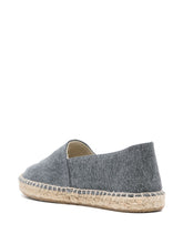Isabel Marant Flat Black Cotton Espadrilles with Embroidered Logo Black